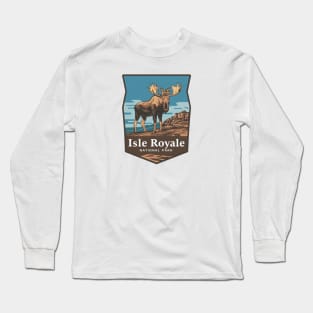 Isle Royale National Park Moose Emblem Long Sleeve T-Shirt